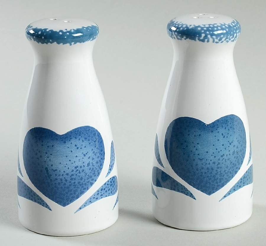 Blue Hearts (Corelle) Salt & Pepper Set by Corning Corelle-1