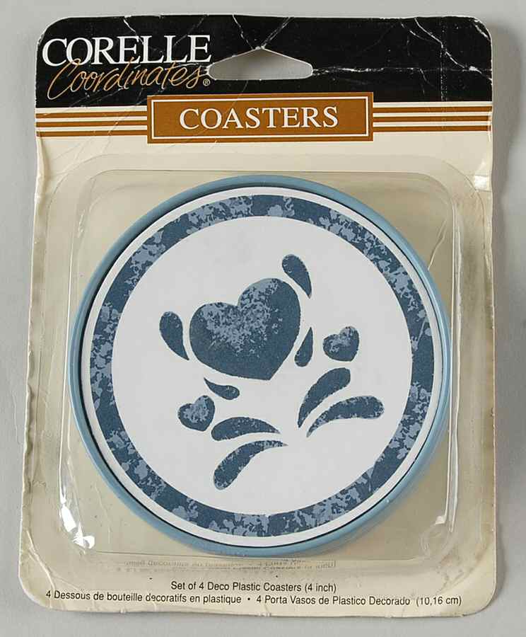 Blue Hearts (Corelle) Plastic Coaster - Set of 4 by Corning Corelle-1
