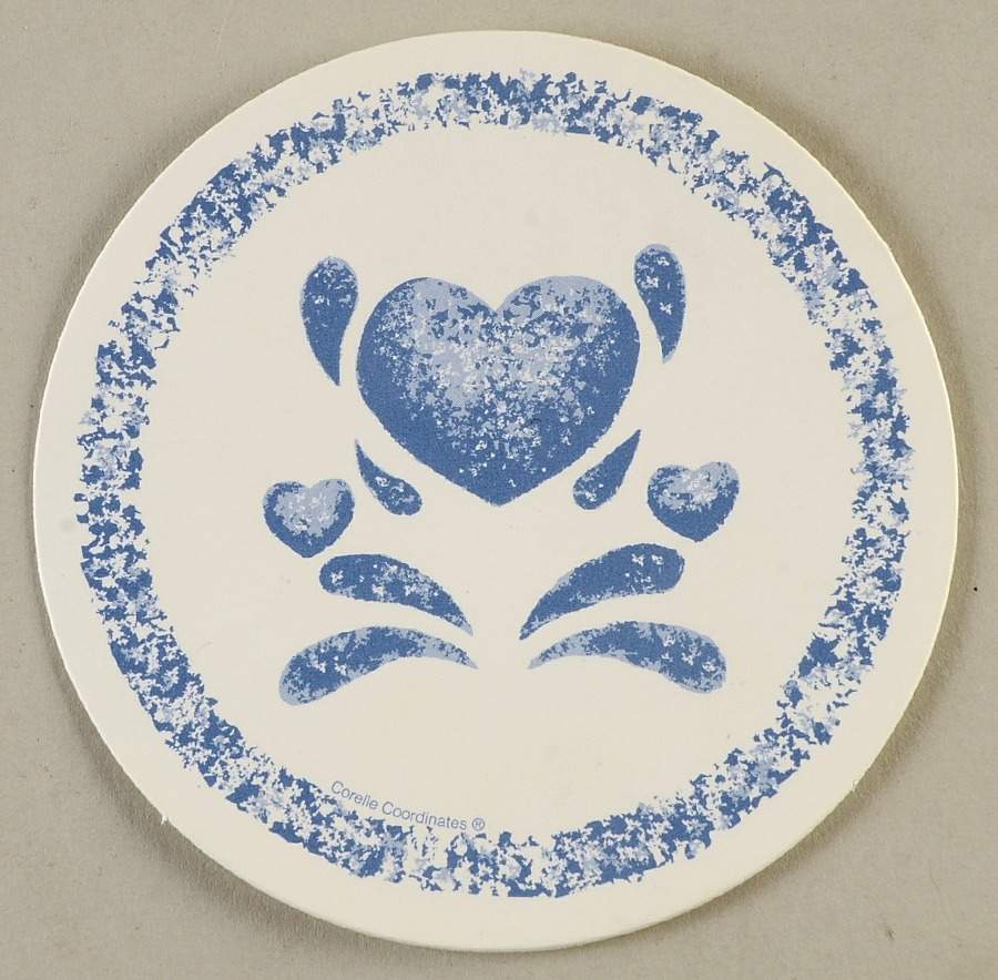 Blue Hearts (Corelle) Vinyl Coaster by Corning Corelle-1