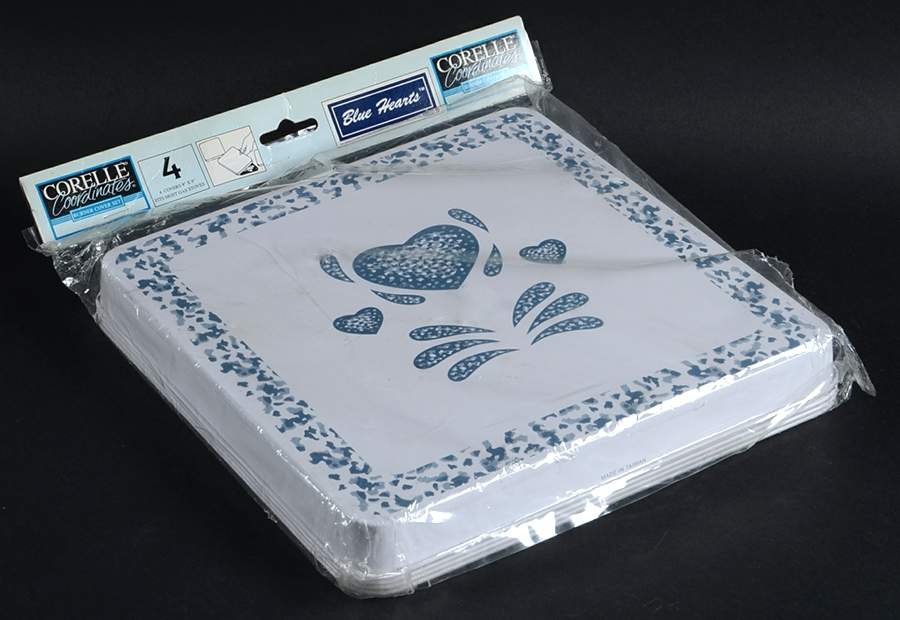 Blue Hearts (Corelle) Square Stove Cover - Set of 4 by Corning Corelle-1