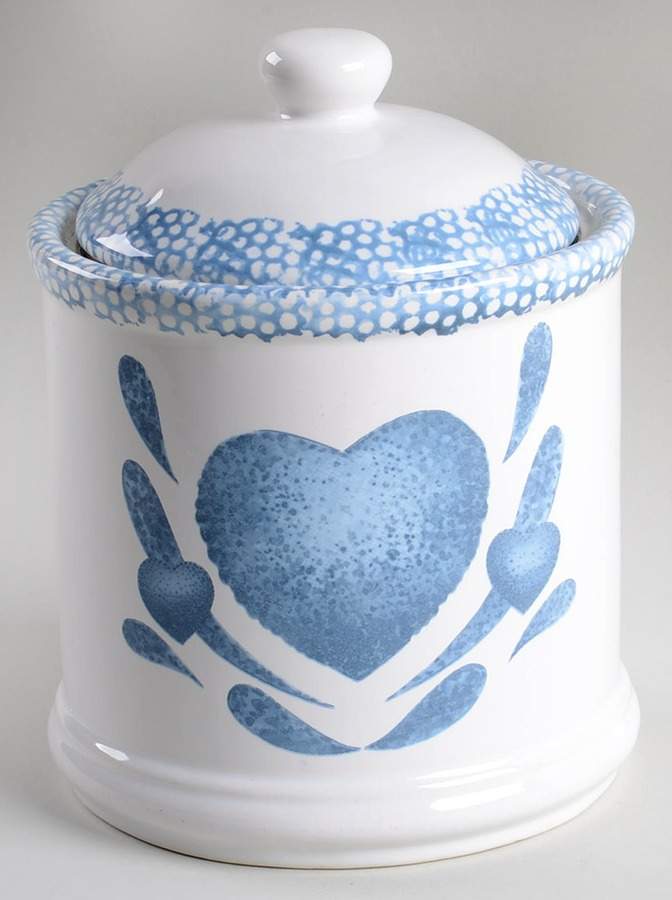 Blue Hearts (Corelle) Extra Large Canister & Lid by Corning Corelle-1