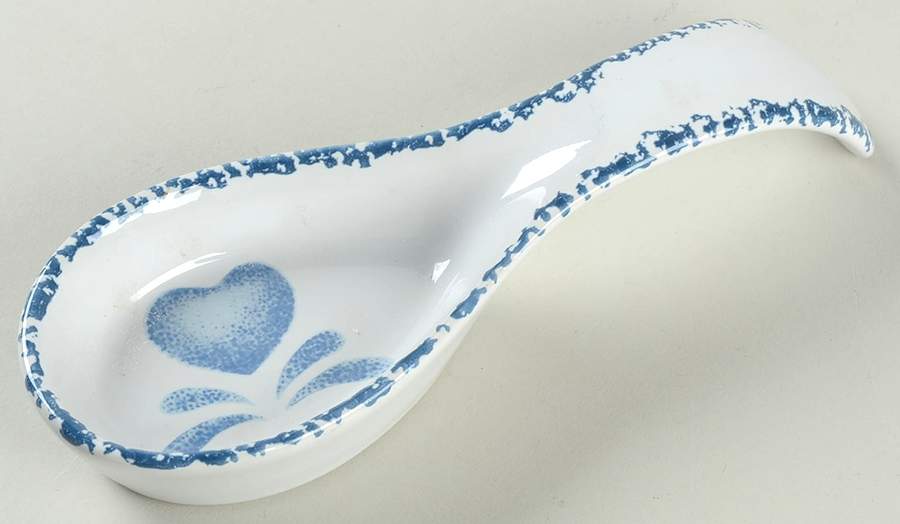Blue Hearts (Corelle) Spoon Rest/Holder (Holds 1 Spoon) by Corning Corelle-1