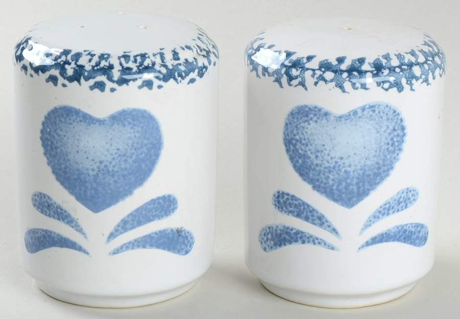 Blue Hearts (Corelle) Salt & Pepper Set by Corning Corelle-1