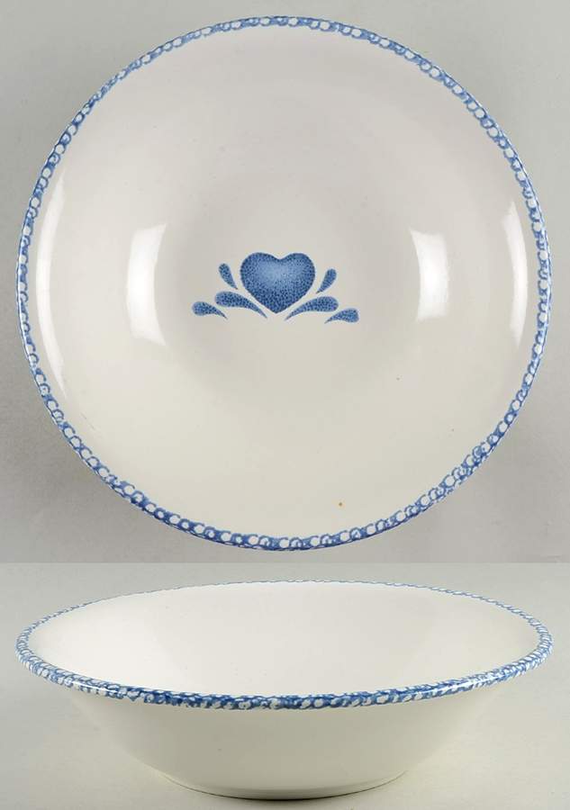 Blue Hearts (Corelle) 11" Round Vegetable Bowl by Corning Corelle-1