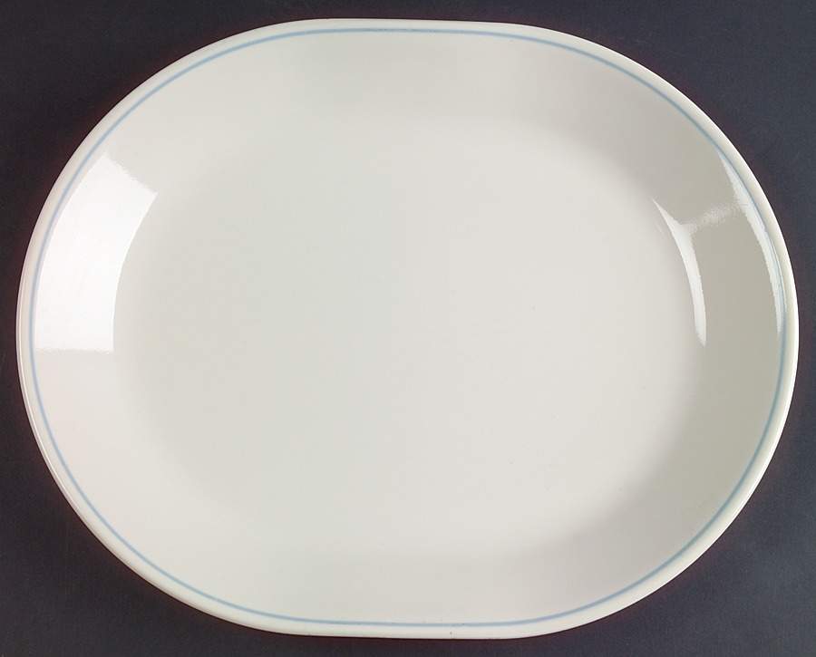 Blue Lily (Corelle) 12" Oval Serving Platter by Corning Corelle-1