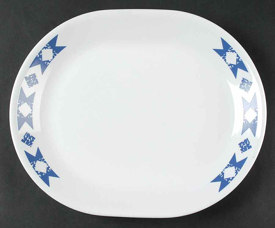 Blue Star (Corelle) 12" Oval Serving Platter by Corning Corelle-1