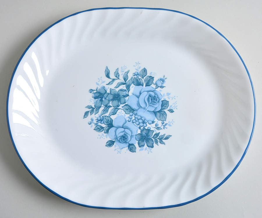Blue Velvet (Corelle) 12" Oval Serving Platter by Corning Corelle-1