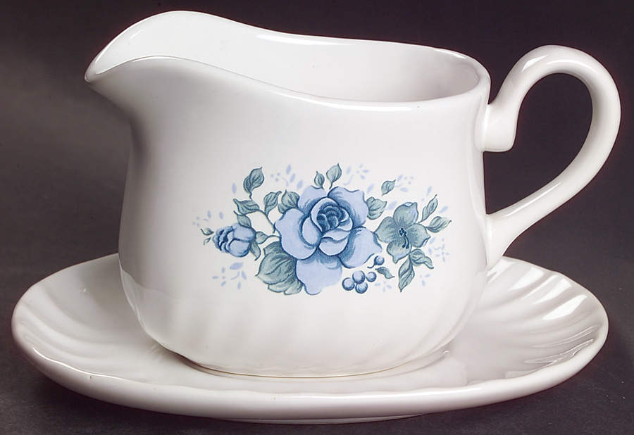 Blue Velvet (Corelle) Gravy Boat & Underplate by Corning Corelle-1