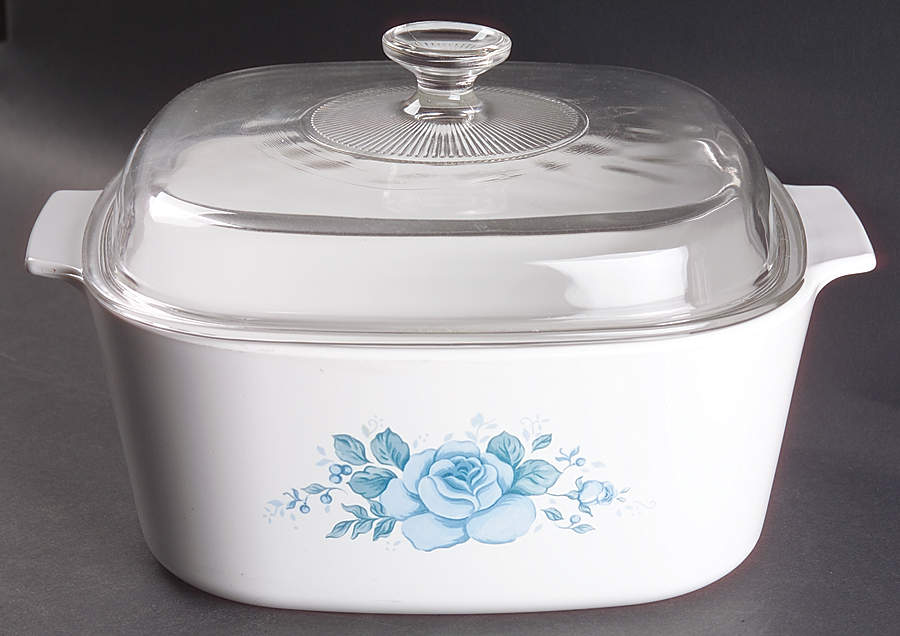 Blue Velvet (Corelle) 5 Quart Square Casserole with Glass Lid by Corning Corelle-1