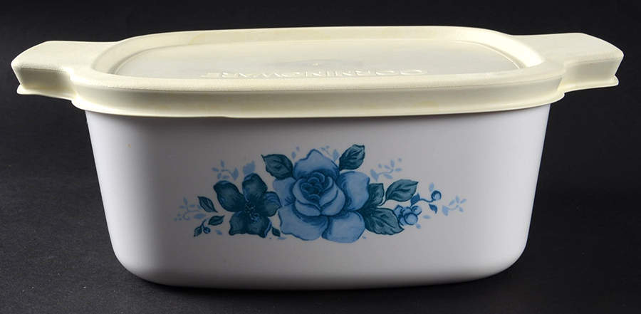 Blue Velvet (Corelle) 1.5 Quart Square Casserole with Lid by Corning Corelle-1