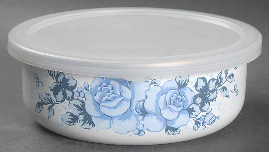Blue Velvet (Corelle) 6" Metal Bowl W/Plastic Lid by Corning Corelle-1