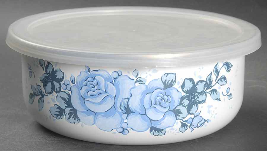 Blue Velvet (Corelle) 7" Metal Bowl & Plastic Lid by Corning Corelle-1