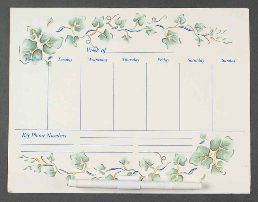 Callaway (Corelle) Weekly Planner Magnet by Corning Corelle-1
