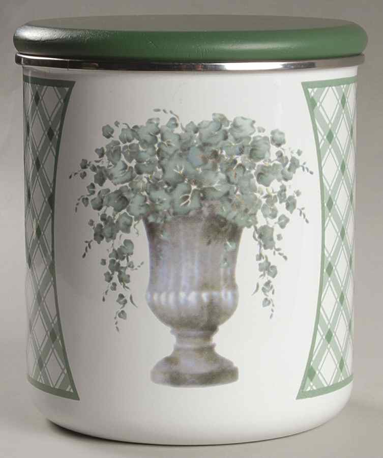 Callaway (Corelle) Medium Metal Canister & Wood Lid by Corning Corelle-1