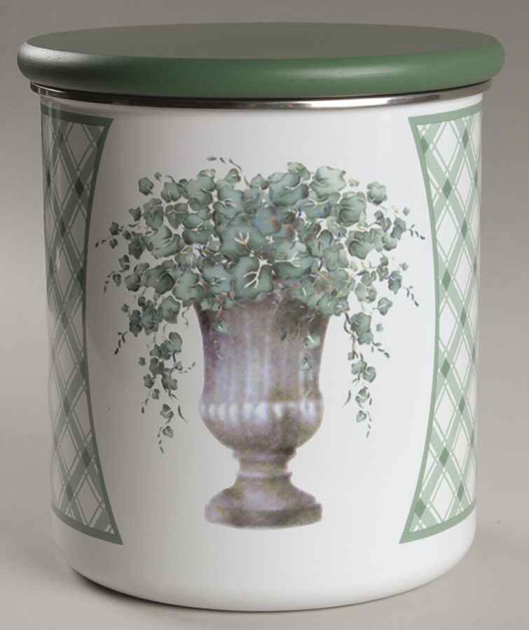 Callaway (Corelle) Large Metal Canister & Wood Lid by Corning Corelle-1