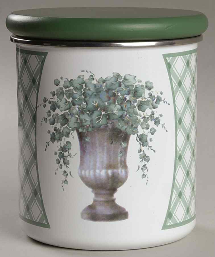 Callaway (Corelle) Small Metal Canister & Wood Lid by Corning Corelle-1
