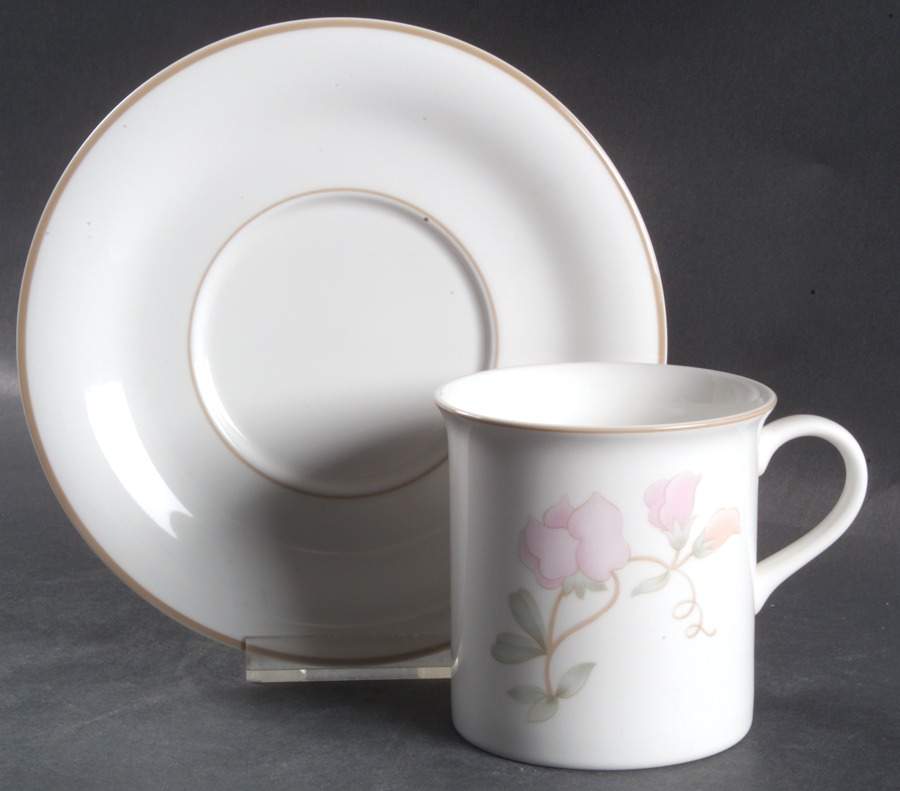 Carmel Flat Cup & Saucer Set by Corning Corelle-1