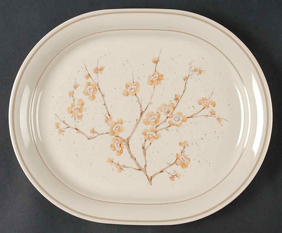China Blossom 12" Oval Serving Platter by Corning Corelle-1