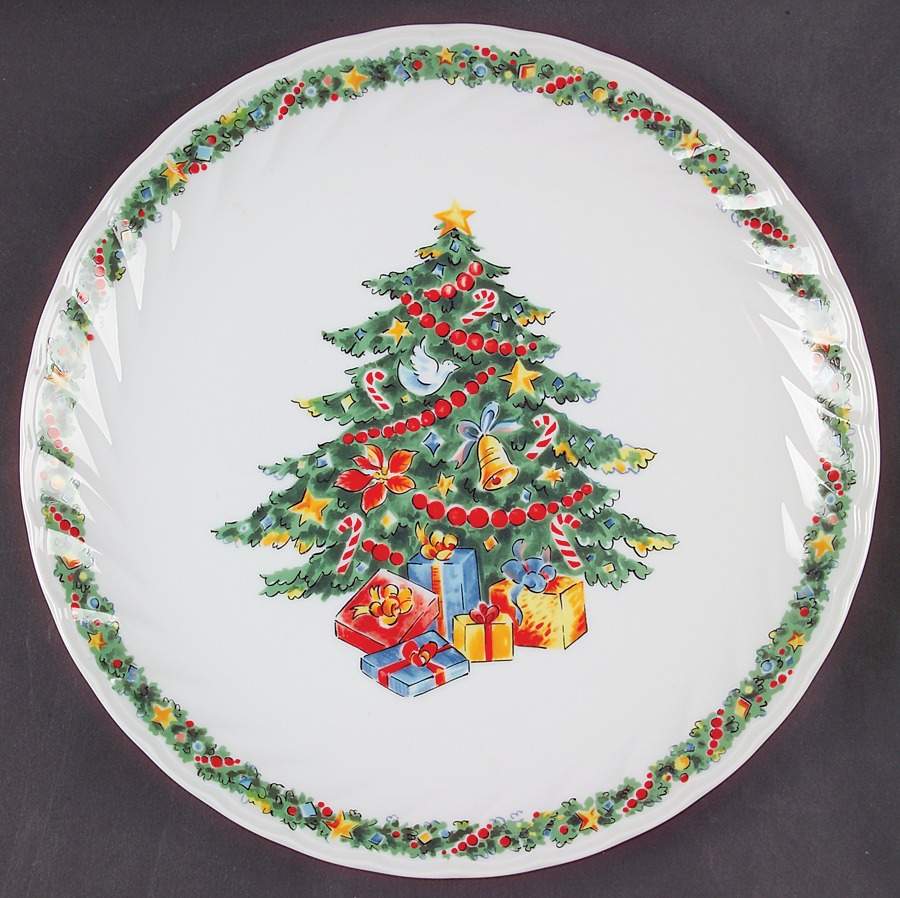 Christmas Joy (Corelle) Cake Plate by Corning Corelle-1