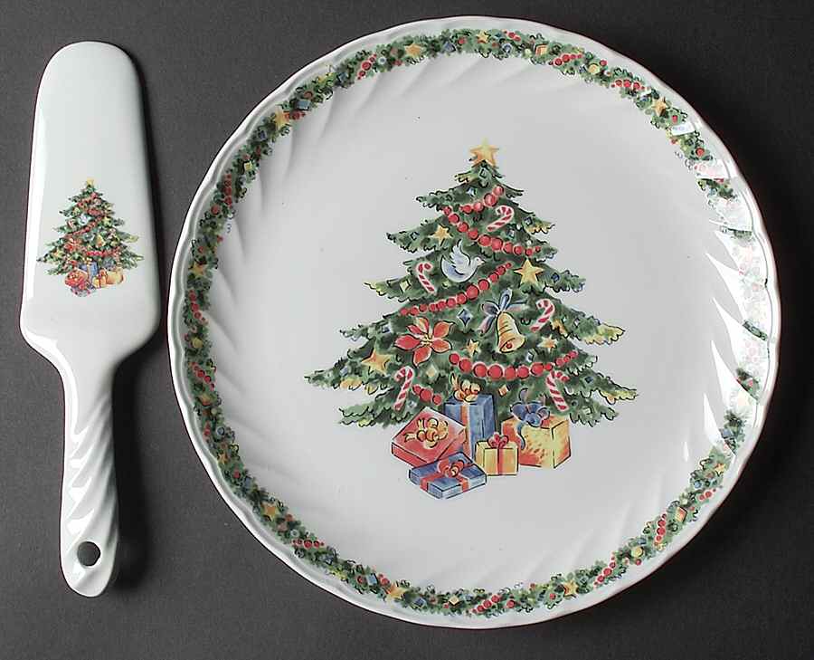 Christmas Joy (Corelle) Cake Plate and Server (Boxed Set) by Corning Corelle-1