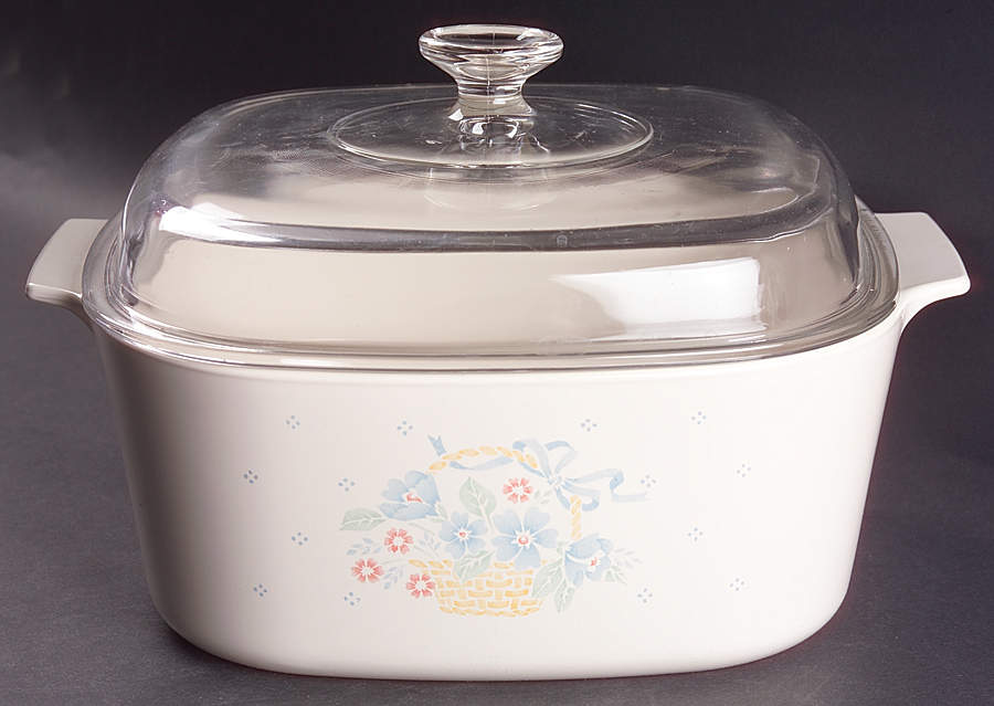 Country Cornflower 5 Quart Square Casserole with Lid by Corning Corelle-1