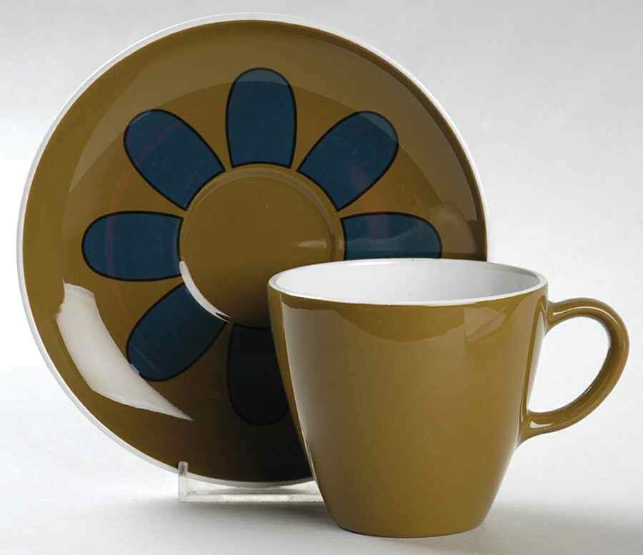 Coordinates Green Flat Cup & Saucer Set by Corning Corelle-1