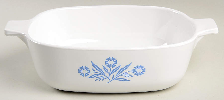 Cornflower Blue 1 Quart Square Casserole No Lid by Corning Corelle-1