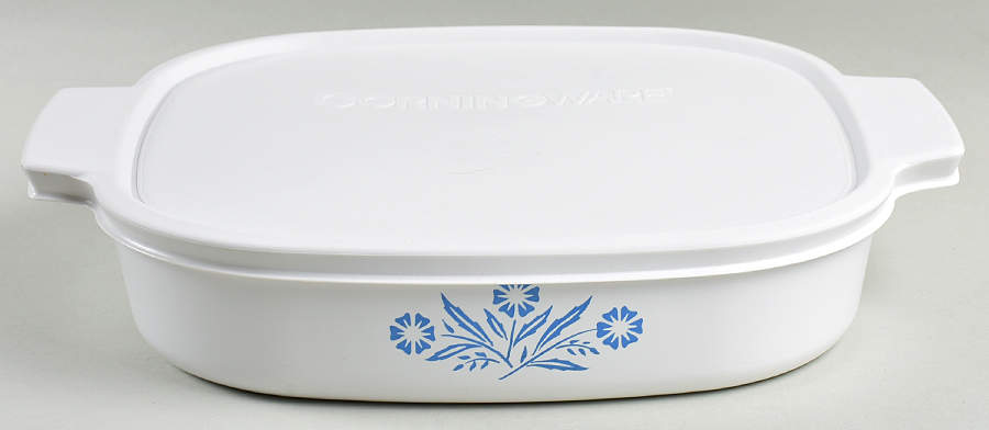 Cornflower Blue 2.5 Quart Square Casserole with Lid by Corning Corelle-1