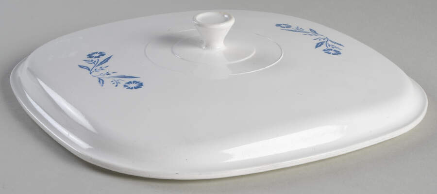 Cornflower Blue Ceramic Lid for 2 Quart Square Casserole by Corning Corelle-1