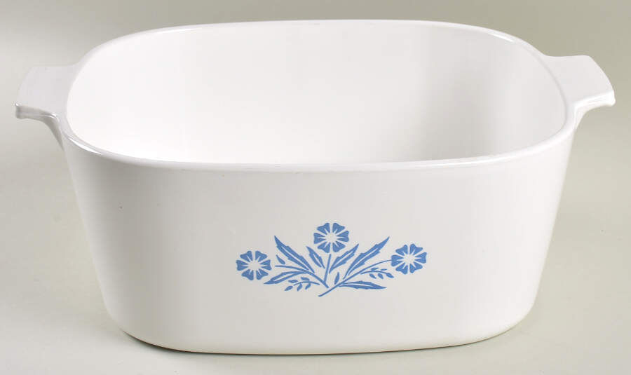Cornflower Blue 4 Quart Square Casserole No Lid by Corning Corelle-1
