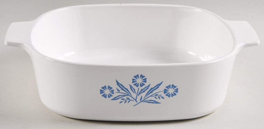 Cornflower Blue 2 Quart Square Casserole No Lid by Corning Corelle-1