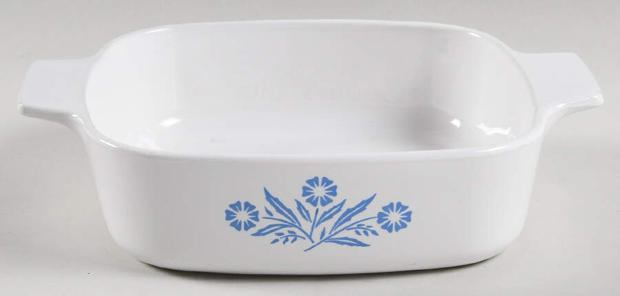 Cornflower Blue 1 Quart Square Casserole No Lid by Corning Corelle-1