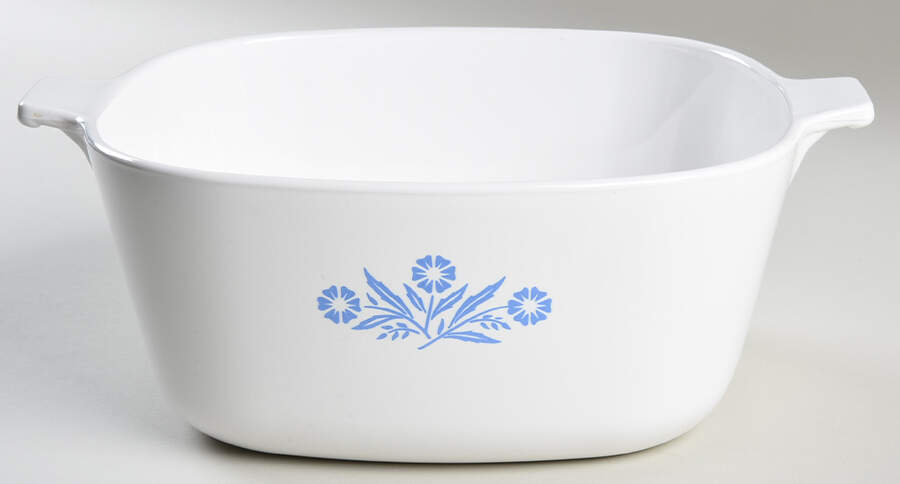 Cornflower Blue 2.5 Quart Square Casserole No Lid by Corning Corelle-1