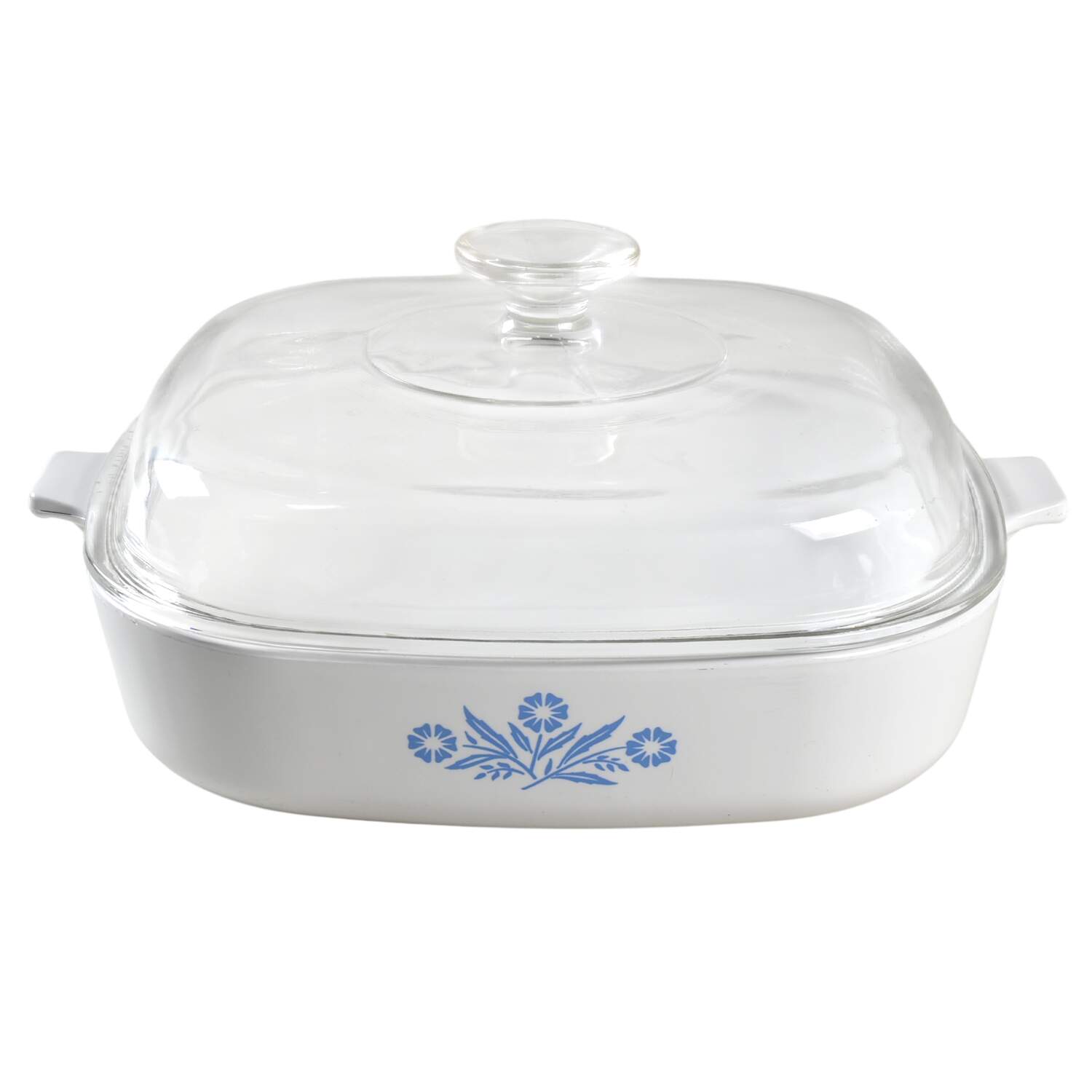 Cornflower Blue 2 Quart Square Casserole with Lid by Corning Corelle-1