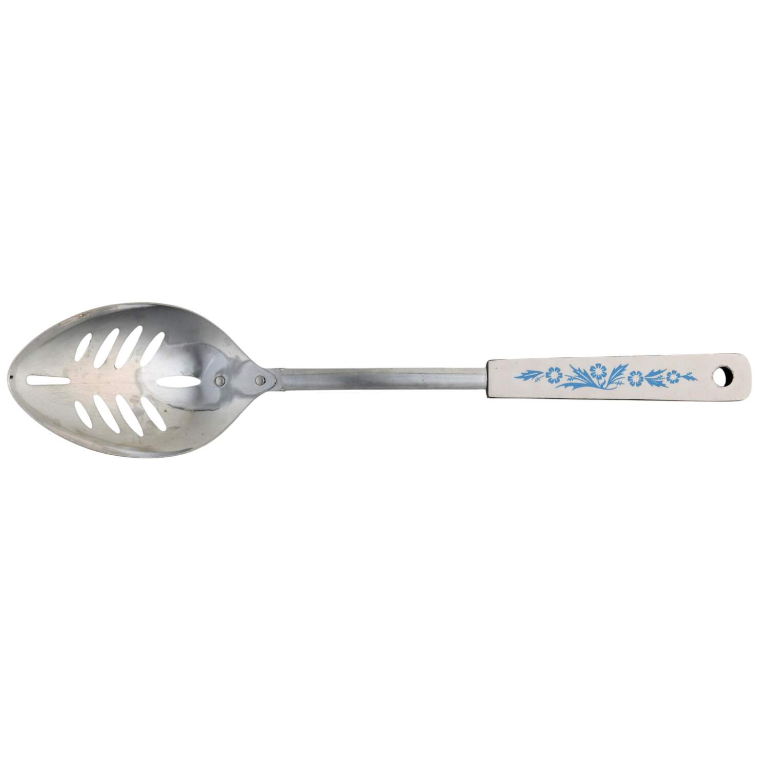 Cornflower Blue Metal Slotted Spoon with Plastic Handle by Corning Corelle-1