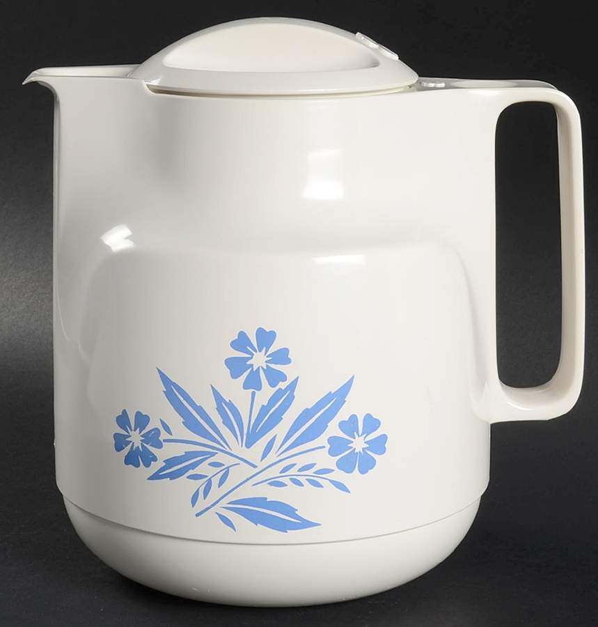 Cornflower Blue Plastic Thermos/Carafe & Lid by Corning Corelle-1