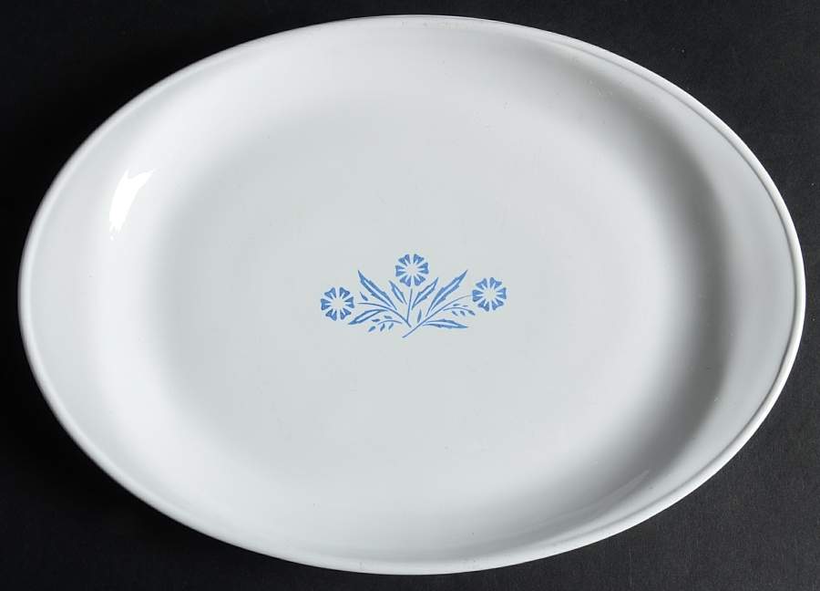 Cornflower Blue 10" Oval Serving Platter by Corning Corelle-1