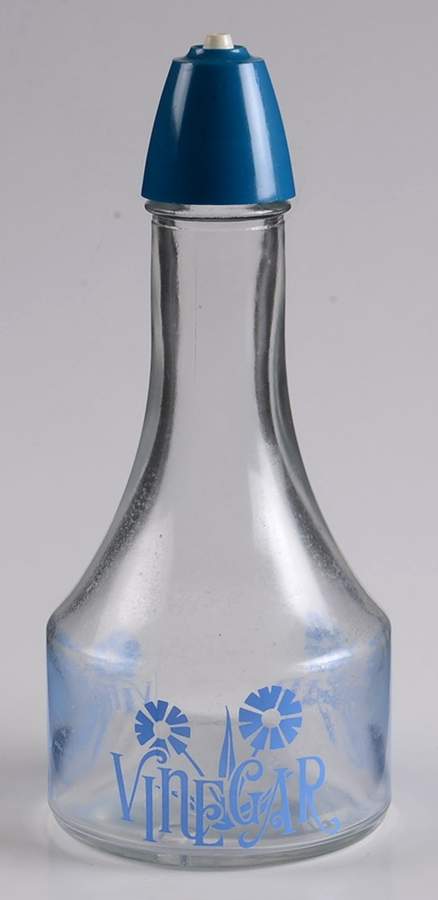 Cornflower Blue Glass Vinegar Shaker & Plastic Top by Corning Corelle-1