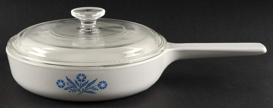 Cornflower Blue 8" Rangetopper Skillet & Glass Lid by Corning Corelle-1