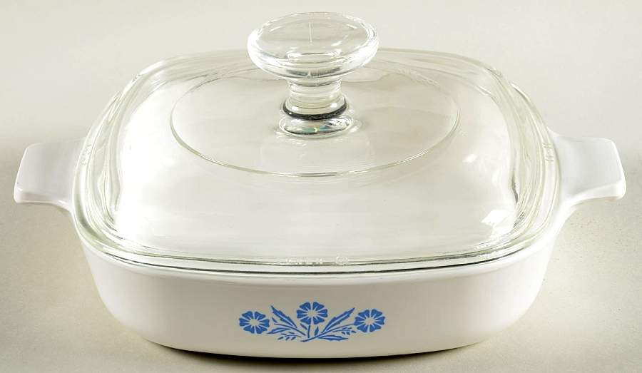 Cornflower Blue .75 Qt Square Casserole with Lid by Corning Corelle-1