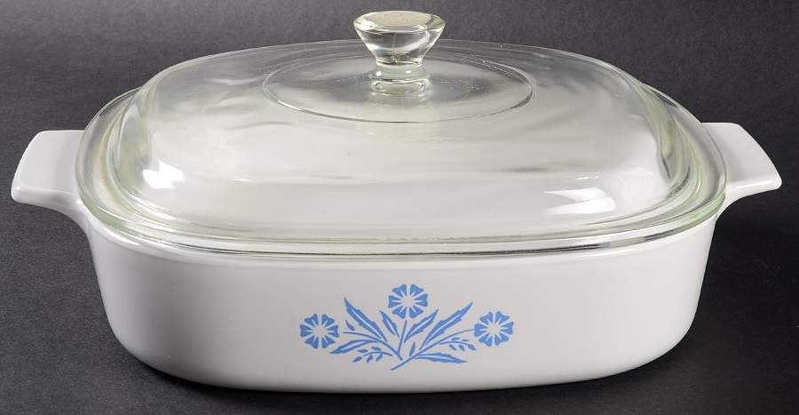 Cornflower Blue 1.5 Quart Square Casserole with Lid by Corning Corelle-1