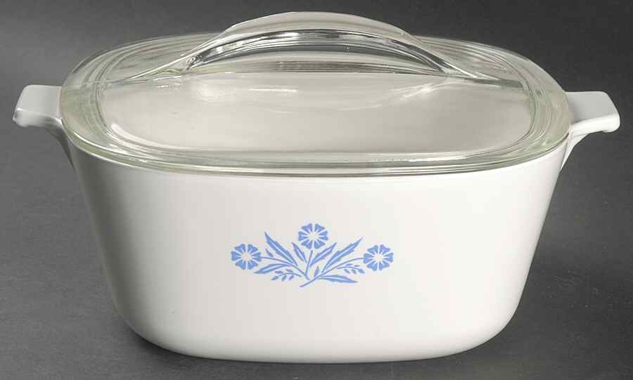 Cornflower Blue 2.5 Quart Square Casserole with Lid by Corning Corelle-1