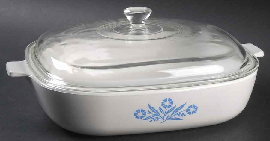Cornflower Blue 2 Quart Square Casserole with Lid by Corning Corelle-1
