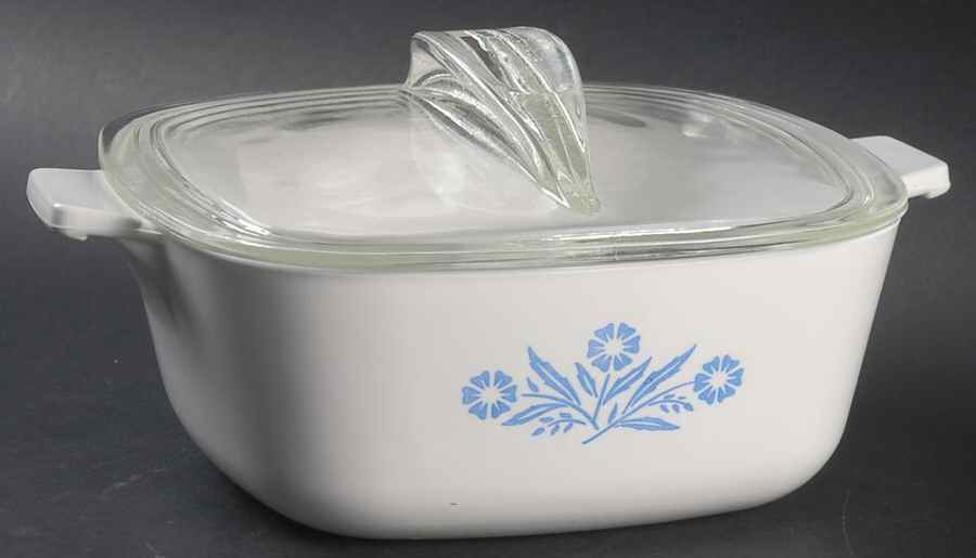 Cornflower Blue 1.5 Quart Square Casserole with Lid by Corning Corelle-1