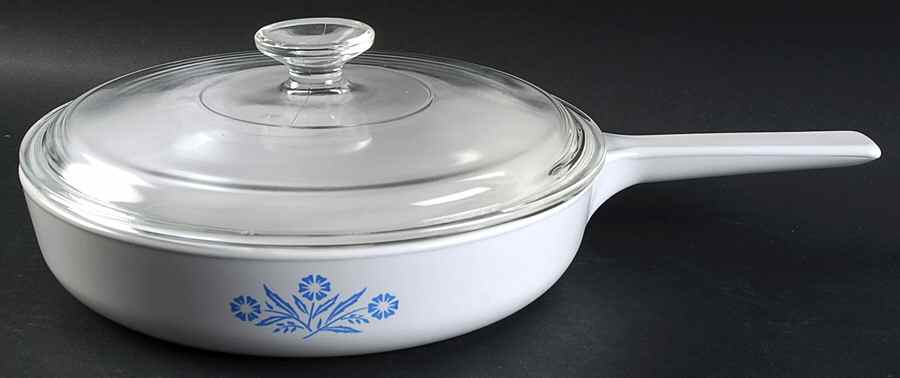 Cornflower Blue 10" Rangetopper Skillet & Glass Lid by Corning Corelle-1