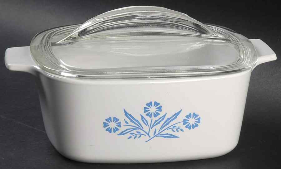 Cornflower Blue 1.5 Quart Square Casserole with Lid by Corning Corelle-1