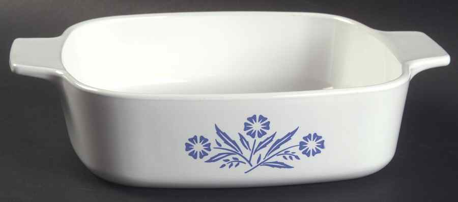 Cornflower Blue 1 Quart Square Casserole No Lid by Corning Corelle-1