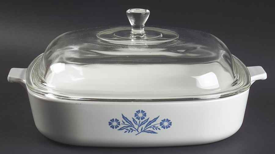 Cornflower Blue 2 Quart Square Casserole with Lid by Corning Corelle-1