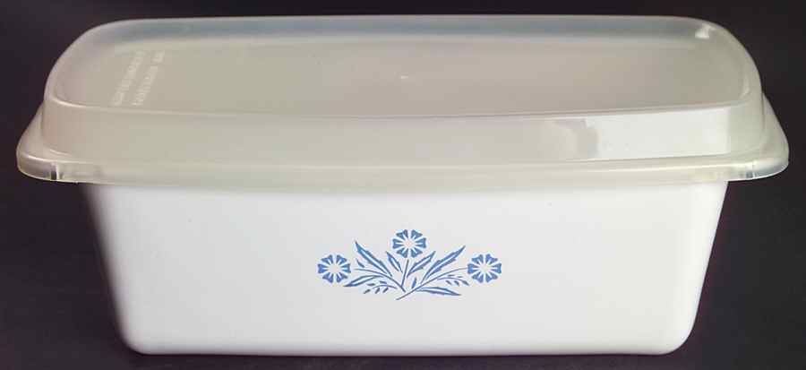 Cornflower Blue Loaf Pan & Plastic Lid by Corning Corelle-1