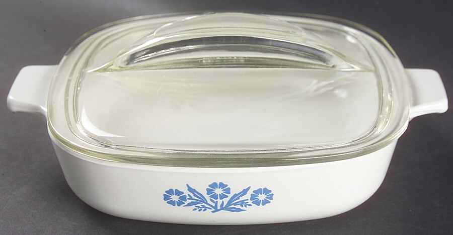 Cornflower Blue .75 Qt Square Casserole with Lid by Corning Corelle-1